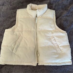 Cropped Cream Puffer Vest
